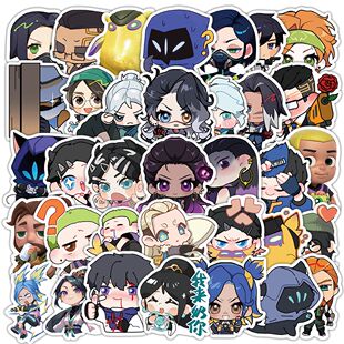 60张Q版无畏契约贴纸动漫周边二次元卡通动漫手机壳笔记本贴画diy