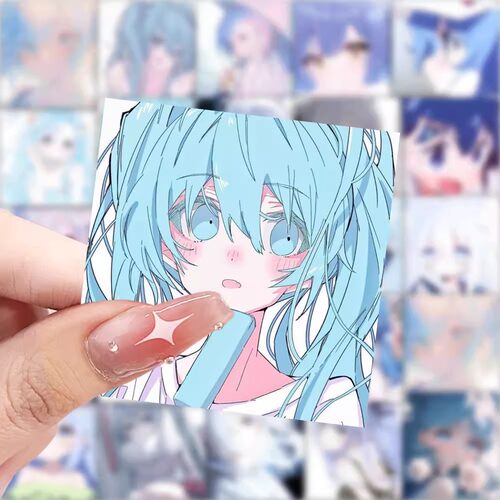 118张蓝色动漫女头贴纸