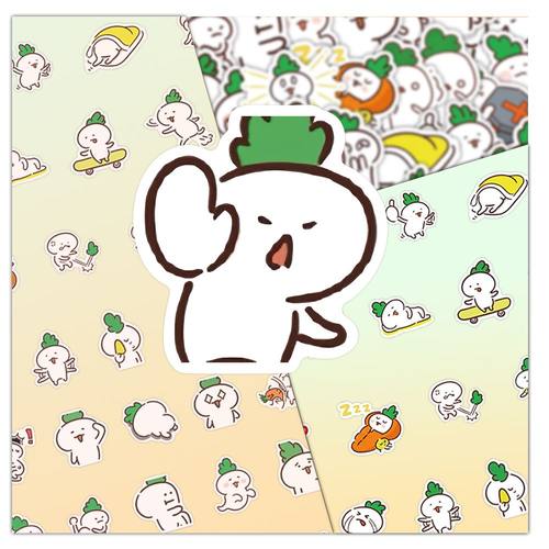 76张绿萝卜贴纸卡通趣味表情包