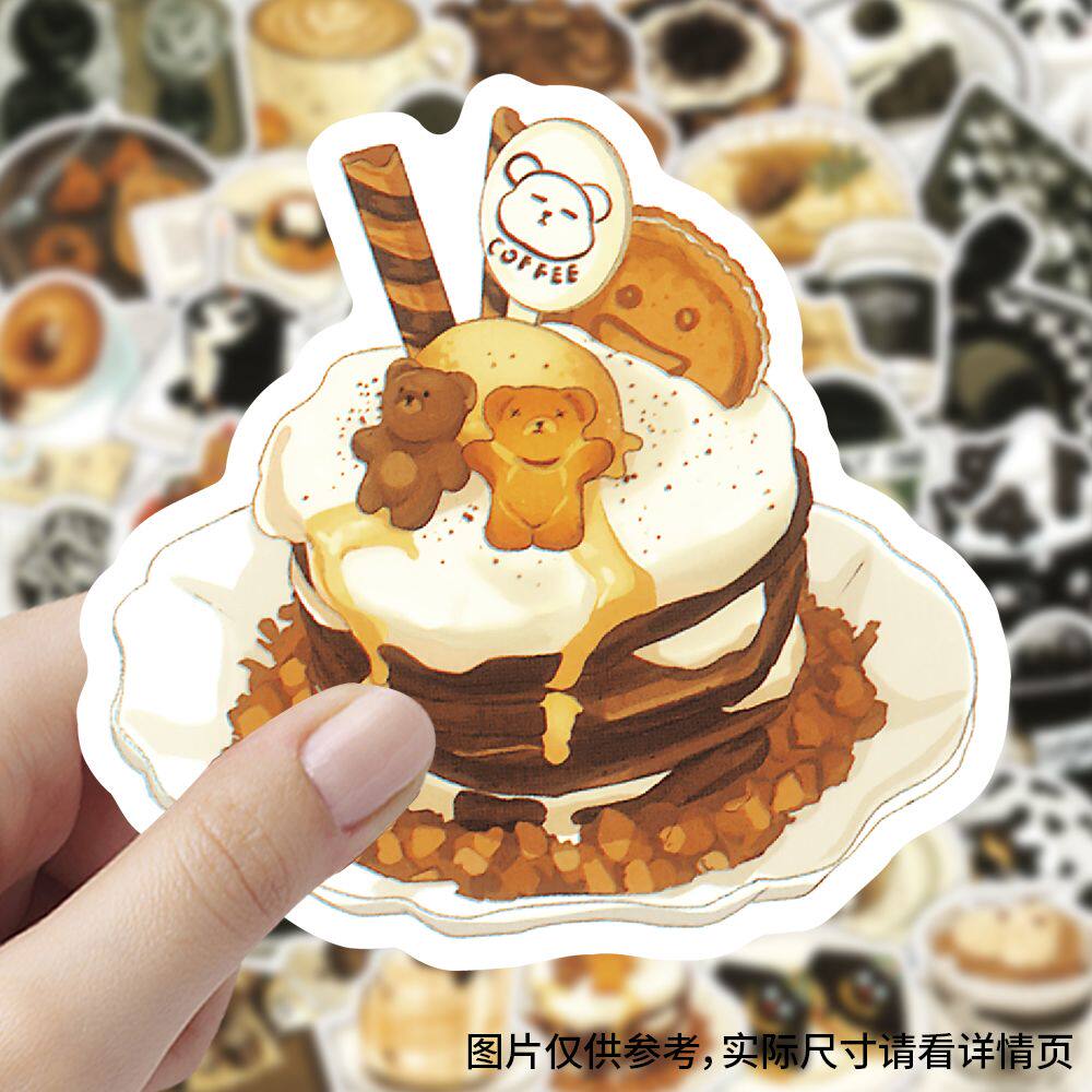 50张甜味下午茶贴纸卡通美食