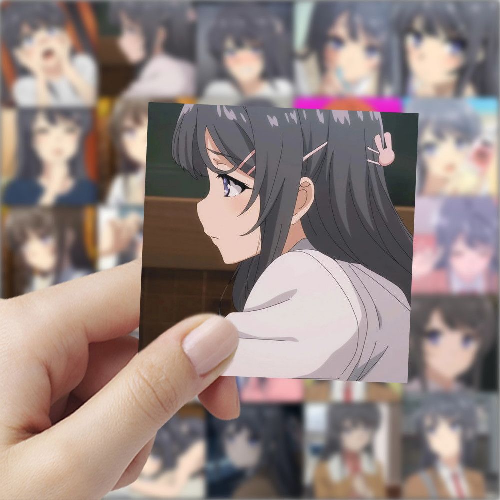 118张樱岛麻衣二次元樱岛动漫爆款贴纸手机手账笔记装饰贴画防水