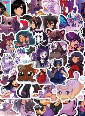 118张阿芙茂贴纸卡通可爱Aphmau我的世界游戏人物手账diy装饰贴画