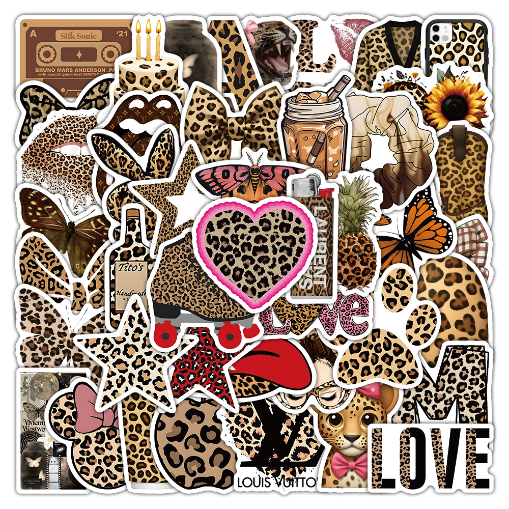 54张豹纹美学贴纸ins装饰