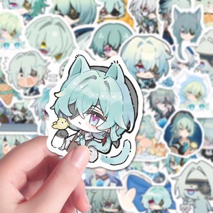 120张那刻夏Q版崩铁游戏周边二次元小鼻嘎表情包贴画装饰手账