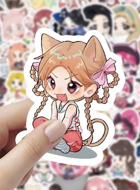 180张Q版可爱女团ITZY贴纸卡通趣味个性创意装饰桌面手机贴画防水