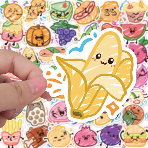 涂鸦风水果食物贴纸ins韩版