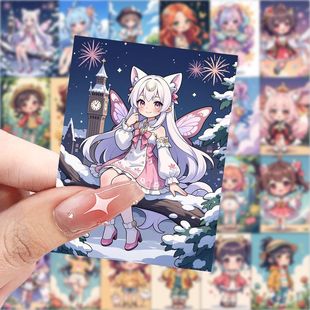 63张Q版 饰手机壳电脑桌面防水贴画diy 二次元 贴纸高颜值卡通人物装