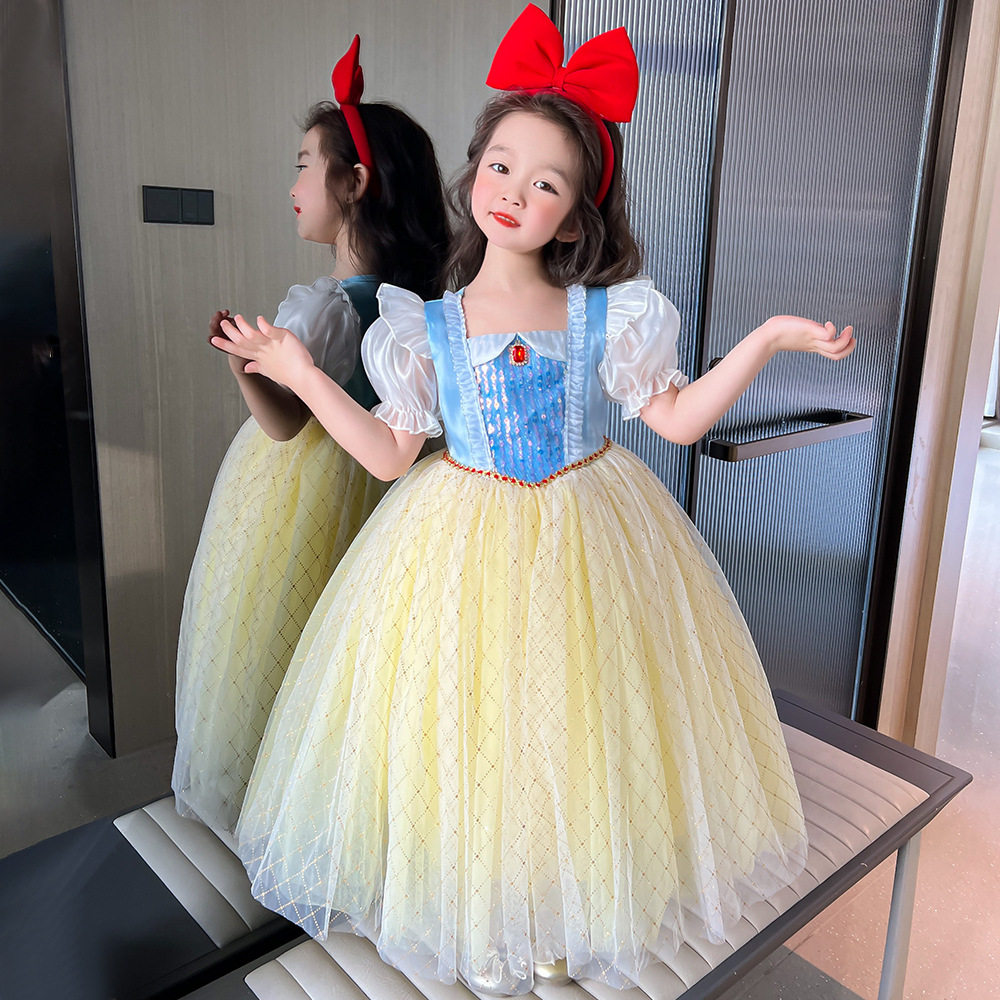 六一儿童节裙子合唱演出服女童舞蹈蓬蓬裙表演服装幼儿园白雪公主