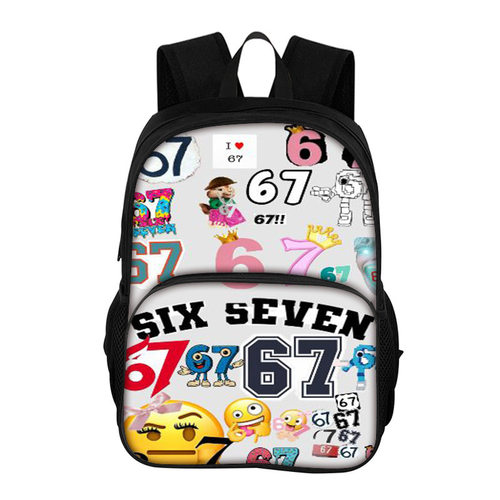 新品67梗印花书包2041
