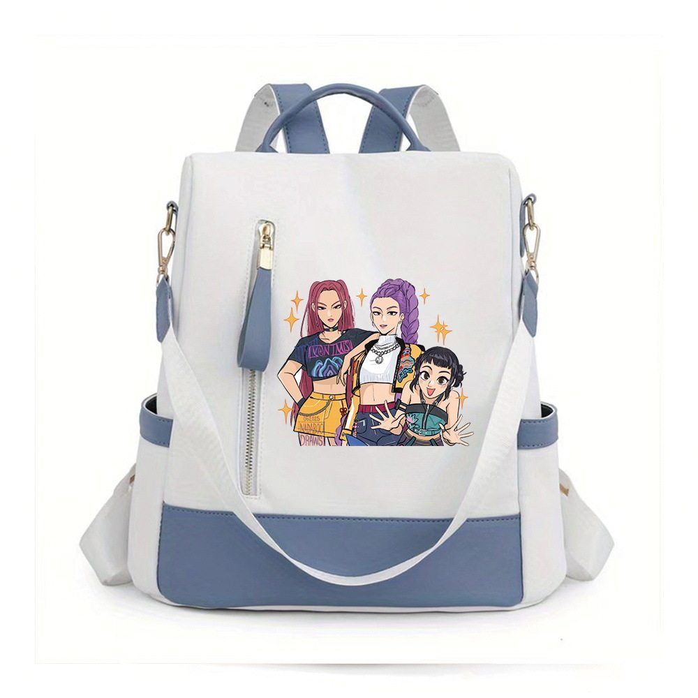 热款猎魔女团女士双肩包韩版软皮时尚百搭大容量透气旅行包,玩具/童车/益智/积木/模型,书包,淘宝优惠券,粉丝福利购,淘宝优惠卷