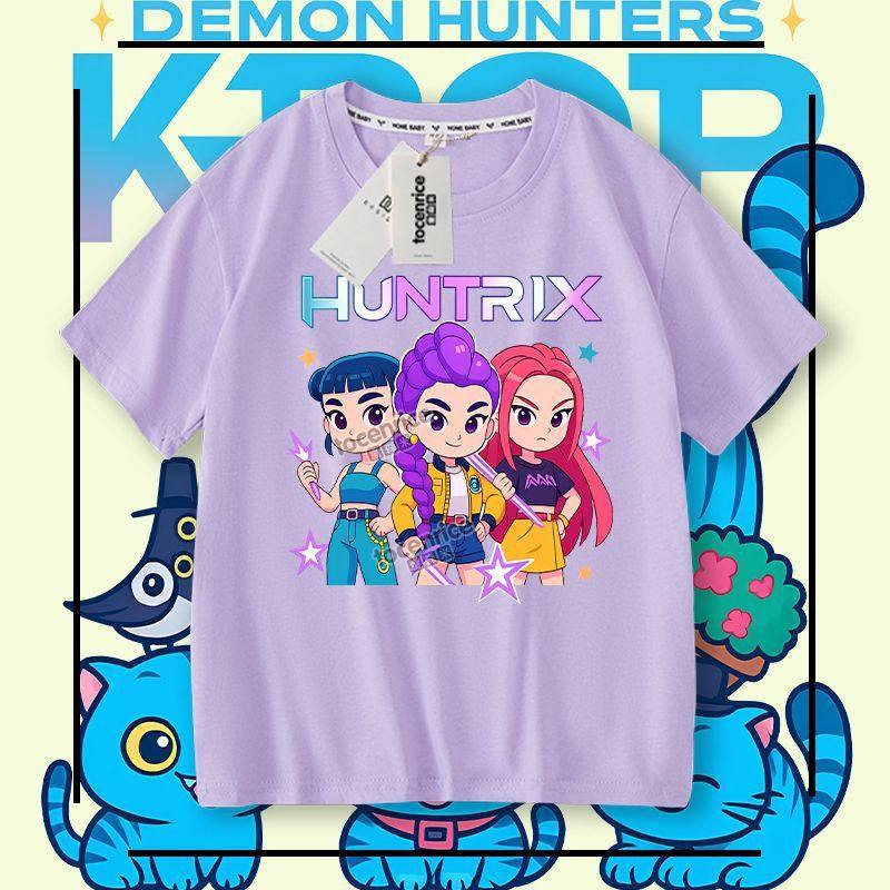 Kpop 猎魔女团儿童网红t恤女童洋气上衣大童宽松小衫女孩夏装,童装/婴儿装/亲子装,其它,淘宝优惠券,粉丝福利购,淘宝优惠卷