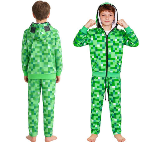 Minecraft儿童像素连帽