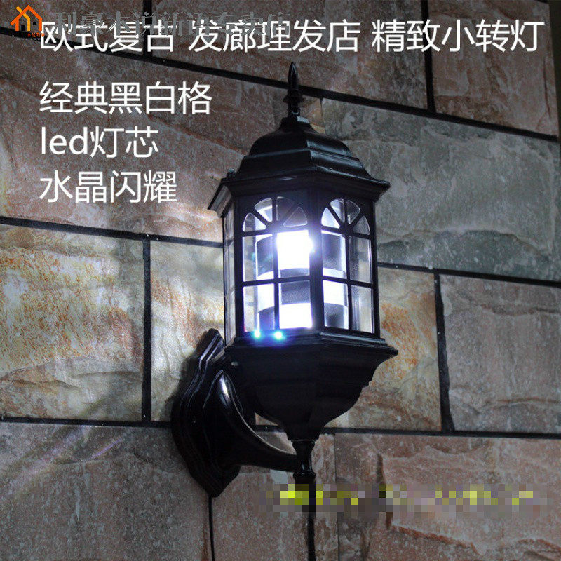 包邮led铝发廊标志灯美发转灯箱理发店转灯复古罗马宫灯