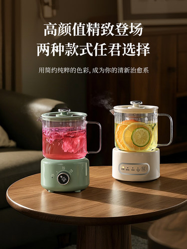 全玻璃恒温养生壶家用多功能办公室小型养生杯煮花茶壶电炖杯一人