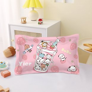 A类一二布布全棉枕套48*74cm情侣小熊纯棉学生宿舍单人枕头套