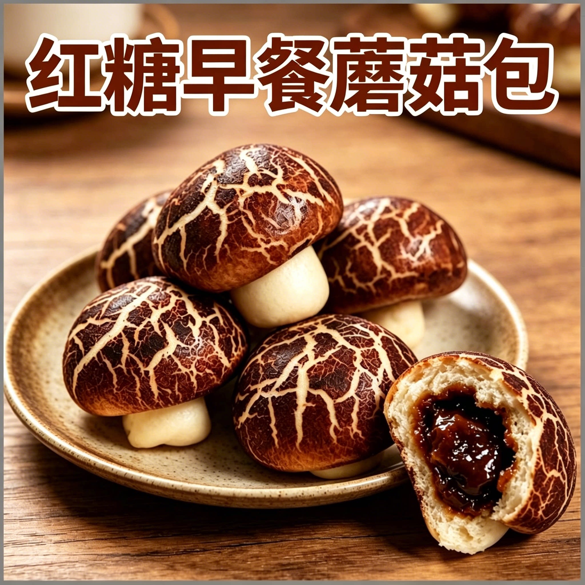 红糖蘑菇宝宝卡通包子图片