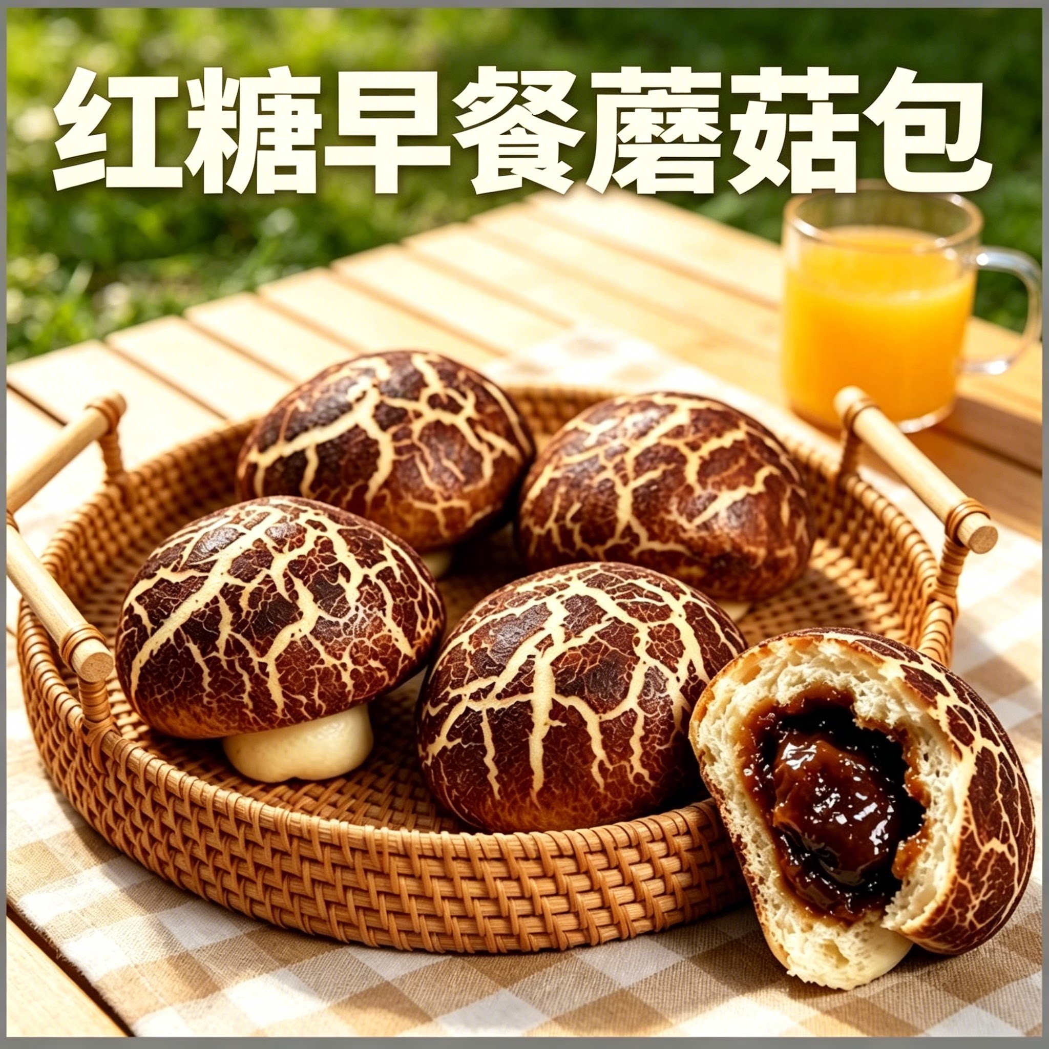 红糖蘑菇宝宝卡通包子图片