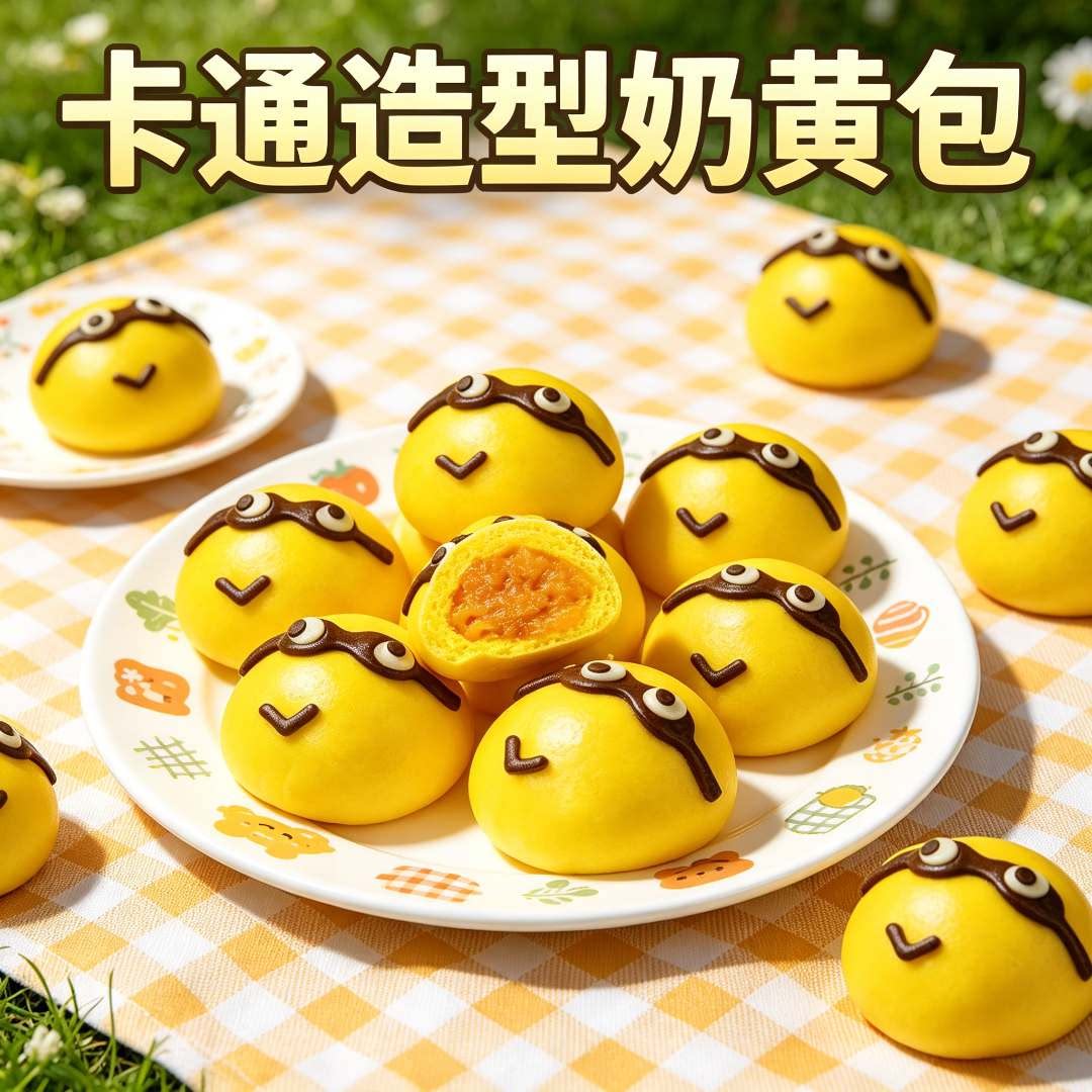 奶黄包卡通包子馒头儿童宝宝营养早餐半成品加热即食大全各种美食