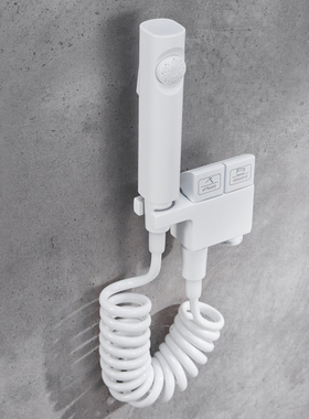 WINMV 白色全铜卫生间马桶喷枪水龙头增压冲洗厕所水枪一进两出