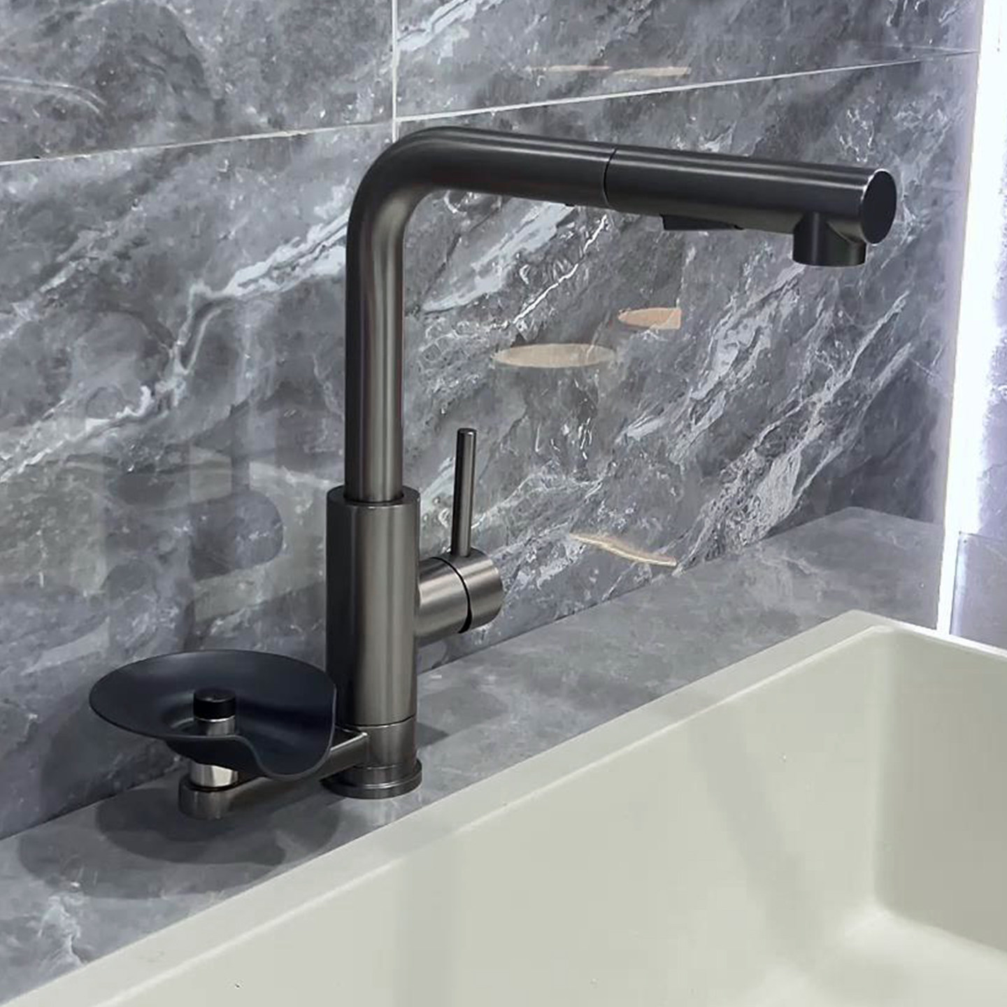 WINMV 不锈钢冷热厨房洗菜盆水槽水龙头旋转抽拉式洗杯神器枪灰色,家装主材,厨房龙头,淘宝优惠券,粉丝福利购,淘宝优惠卷