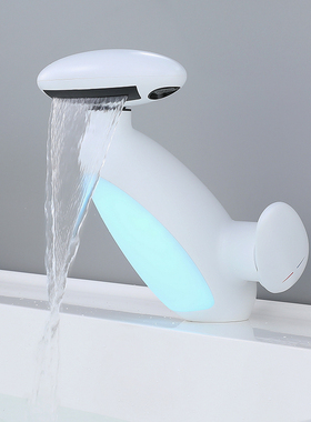 企鹅氛围灯艺术洗手盆面盆冷热水龙头个性可爱抽拉式洗漱神器白色