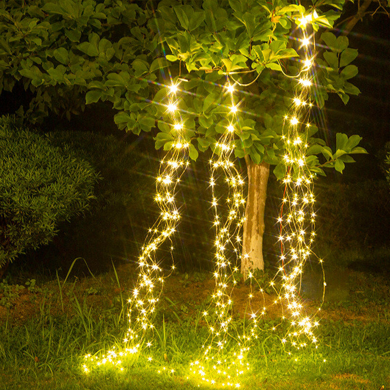 户外防水挂树铜线灯串马尾灯树藤灯串亮化春节圣诞婚庆氛围装饰灯