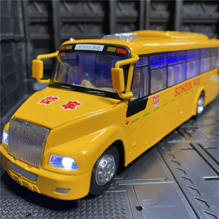 仿真宇通大巴公交声光回力语音开门合金汽车模型校车玩具礼物
