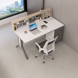 职员桌员工工位办公桌现代简约洞洞板挂板置物屏风单人位桌椅组合