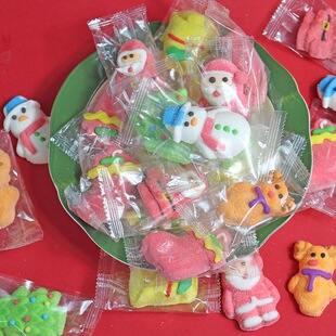 圣诞主题棉花糖散装 小动物造型糖果现货儿童零食 棒棒糖独立包装