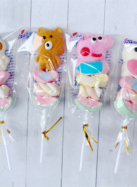 盒装36支圣诞节糖果花卷糖果蛋糕店超市棉花糖摆摊批发零食棒棒糖