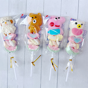 盒装36支圣诞节糖果花卷糖果蛋糕店超市棉花糖摆摊批发零食棒棒糖