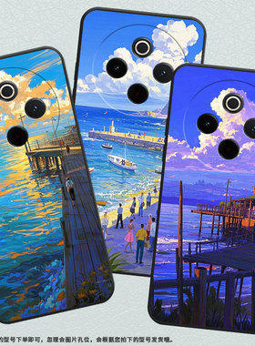 适用vivoY78手机壳Y78Plus全包边V2271A纯黑色viviY200Pro硅胶Y300Pro+耐磨蓝色天空商务vivoY100保护套