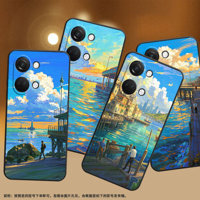 适用一加nord手机壳n300商务nordn200油画海边gn2200硅胶oneplusnordce全包边nordce3保护套cph2467软壳