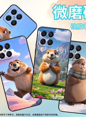 适用荣耀X5手机壳X5B全包边VNE-LX1硅胶honorX6A磨砂壳肥胖土拨鼠X5BPlus耐磨VNE-N41商务X8CX6B时尚保护套