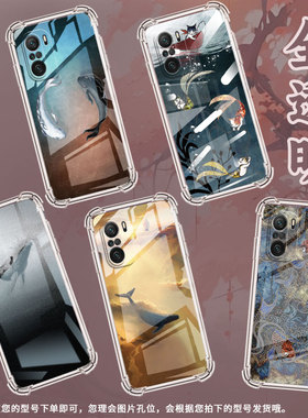 适用小米PocoC31手机壳PocoC40钓鱼猫咪小米PocoC50气囊壳PocoC51时尚小米PocoC55高级感防摔硅胶保护套