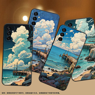 适用三星m02手机壳m04电影质感sm m145f黑色m20硅胶m21s保护套 m105f全包边samsungm12磨砂壳m13防摔爆sm