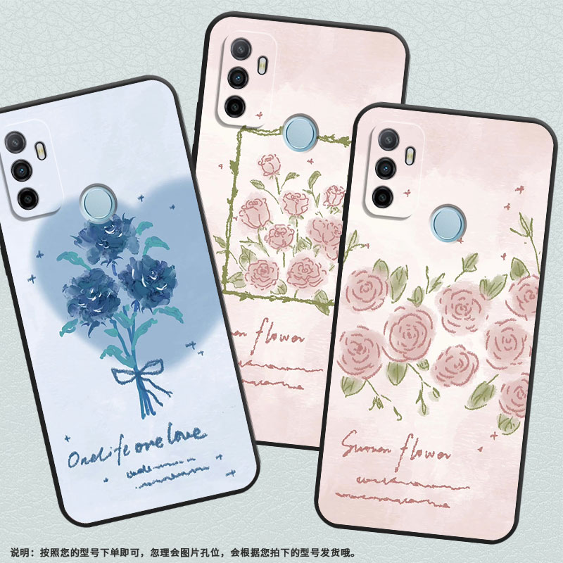 适用OPPOA1K手机壳CPH1923黑色A3磨砂壳CPH1803相框粉玫瑰A7x耐磨2020A5s软壳0pp0A7皮套A8高级A16S保护套