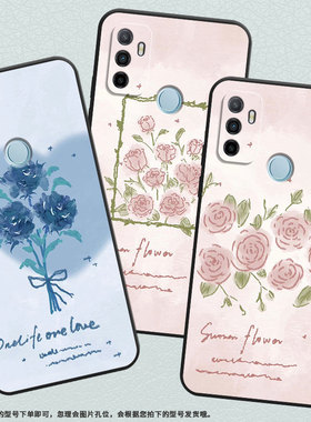 适用OPPOA1K手机壳CPH1923黑色A3磨砂壳CPH1803相框粉玫瑰A7x耐磨2020A5s软壳0pp0A7皮套A8高级A16S保护套