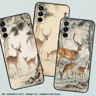 M145F黑色M20硅胶M21s保护套 M105F全包samsungM02s磨砂壳M13防摔爆SM 适用三星M10S手机壳M04公鹿母鹿