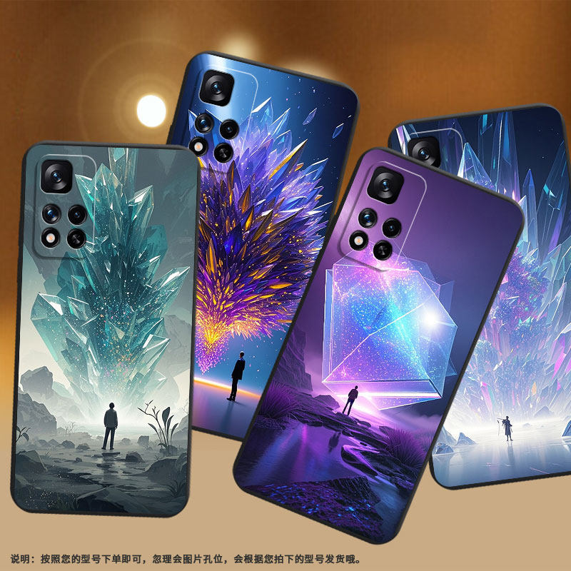 适用小米POCOM2Pro手机壳时尚磨砂壳小米PocoX4NFC多维空间高级感XiaomiPocoM2/Reloaded全包边保护套