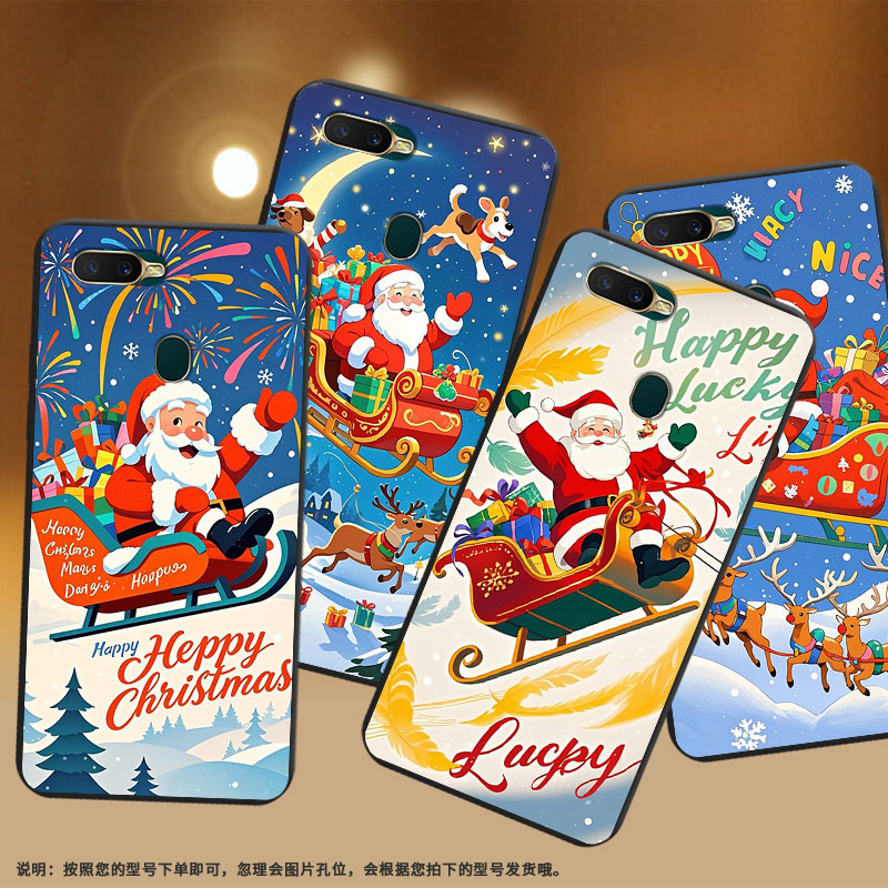适用OPPOAX5手机壳高级感商务AX7Pro圣诞老人时尚OPPOR17Neo磨砂壳R15Neo全包边男女款CPH1912防摔保护套