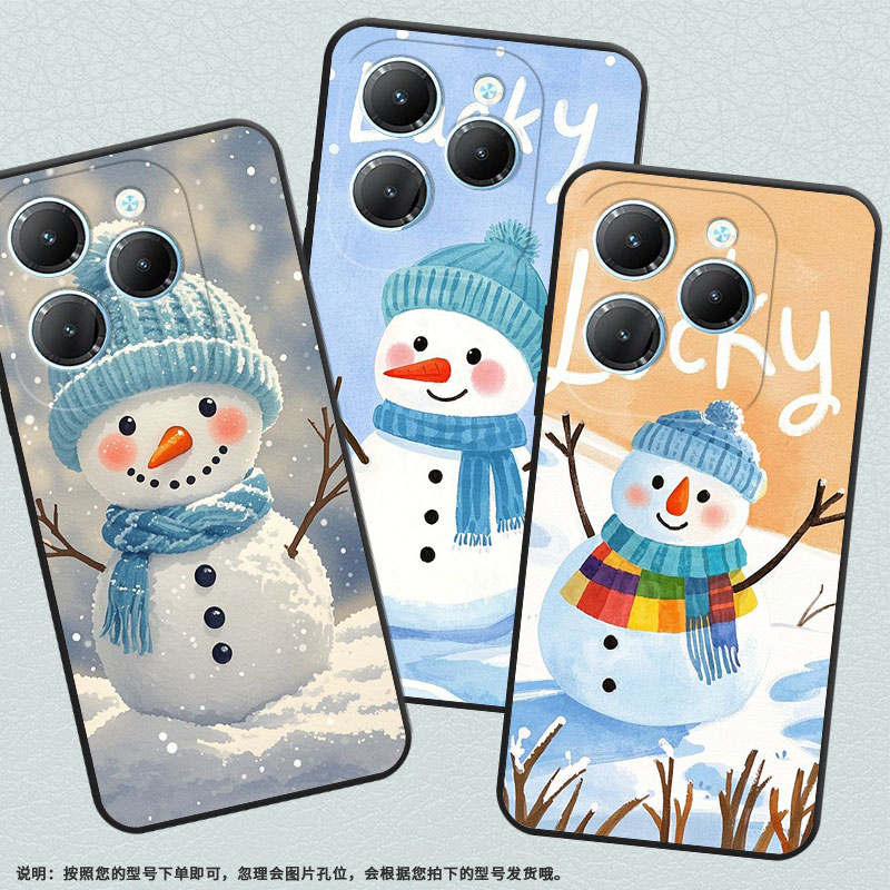 适用传音TecnoPova6Pro手机壳InfinixHot40保护套Smart8轻薄LF7n雪地上雪人Pova3时尚Li9高级X6525商务软壳