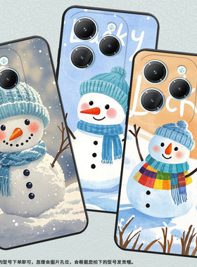 适用传音TecnoPova6Pro手机壳InfinixHot40保护套Smart8轻薄LF7n雪地上雪人Pova3时尚Li9高级X6525商务软壳