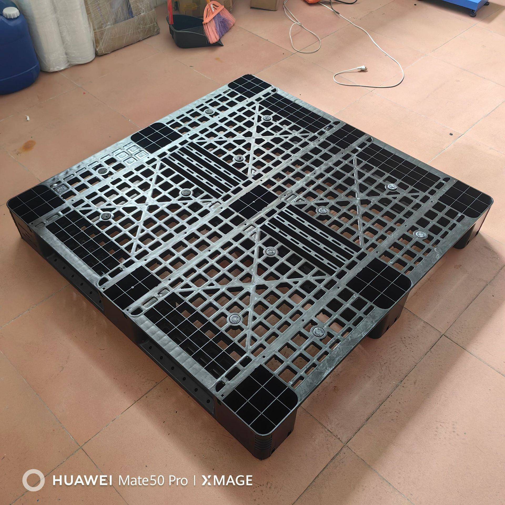 1200*1200*150川字形防静电塑料卡板加厚可进叉车黑色防潮板