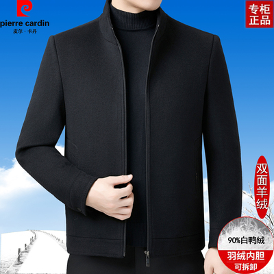 男士立领双面呢羊绒短款夹克外套