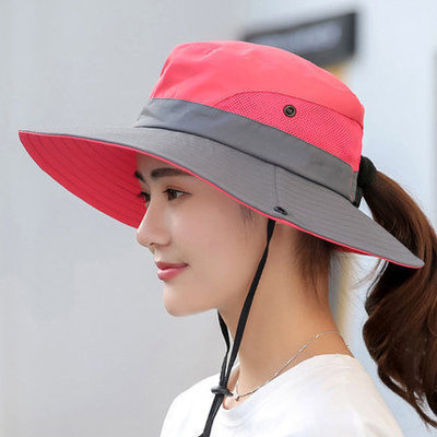 帽子遮阳帽女防晒显脸小大头围出行户外运动防晒帽女款时尚渔夫帽图片