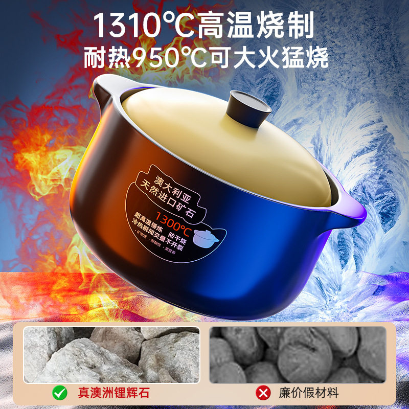 炖汤砂锅耐高温砂锅炖锅陶瓷锅家用燃气焖烧锅汤煲瓦煲石锅小砂锅
