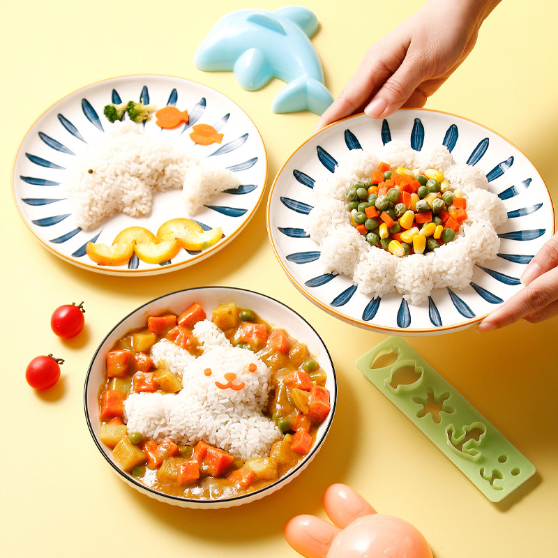 食品级饭团神器饭团模四五件套宝宝爱吃饭卡通模兔子海豚寿司工具