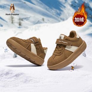 暇步士童鞋男童棉鞋冬季加绒保暖德训鞋中大童软底防滑儿童运动鞋