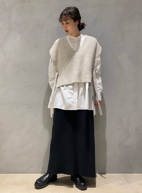 日系小众贵牌Curens01ogy大人气经典百搭棉质罗纹针织半身裙